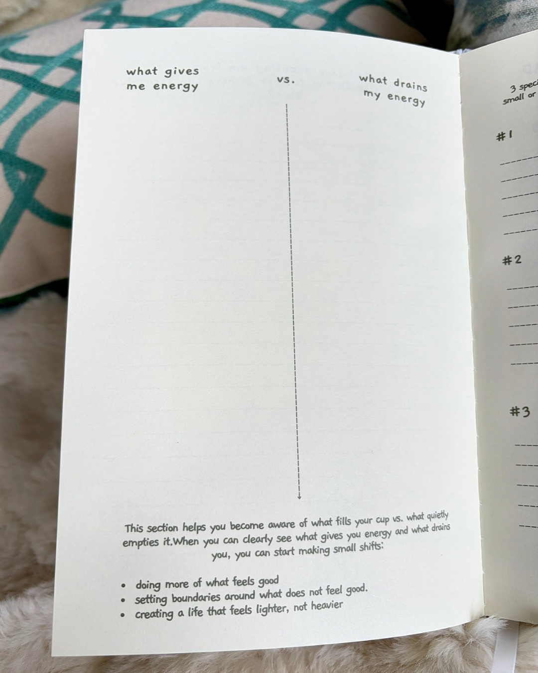 Self-Care Journal - 3 month planner & guided journal + handmade bookmark